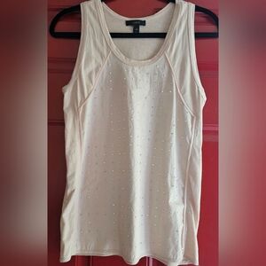 J Crew Beaded Tanktop XSmall Light Beige